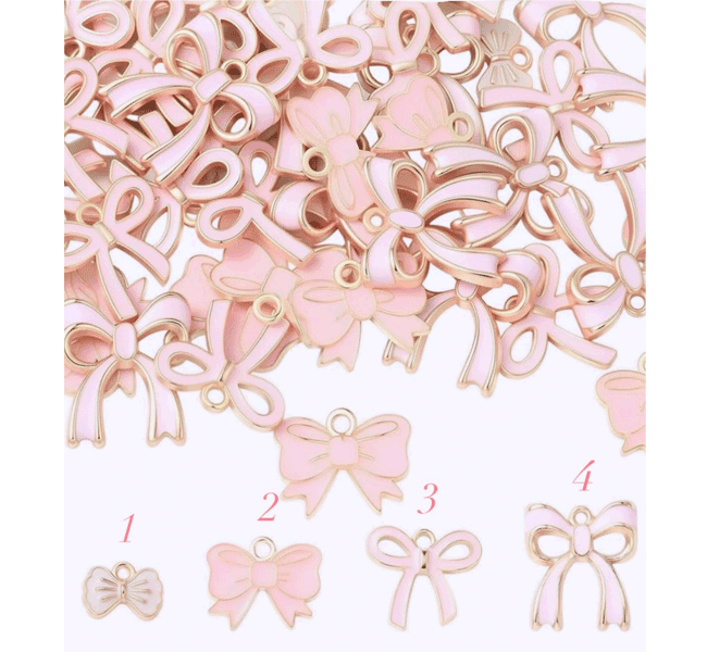 Pink Bow Themed Charms